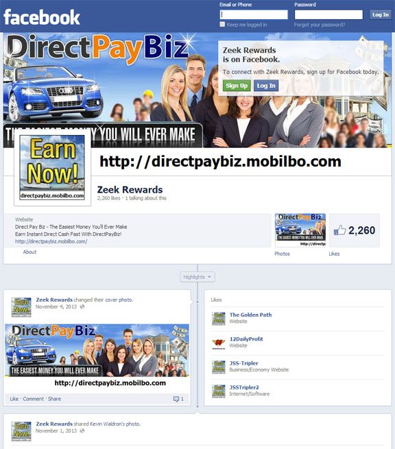 directpaybiz zeek rewards facebook