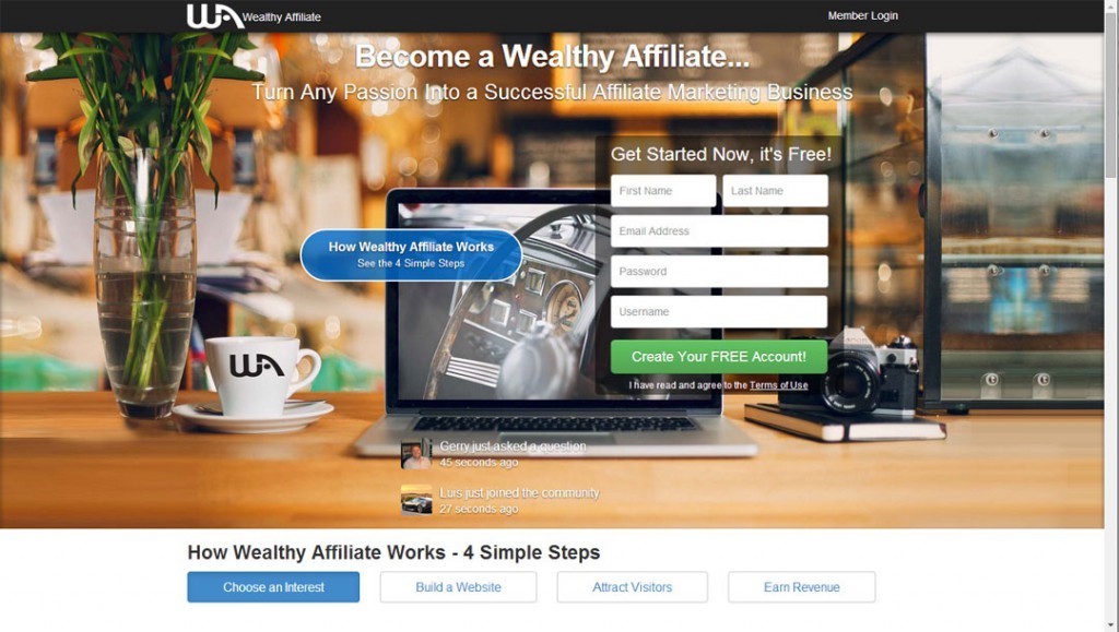 Wealthy Affiliate Home