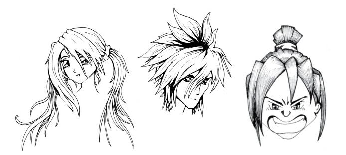 how to draw manga hair